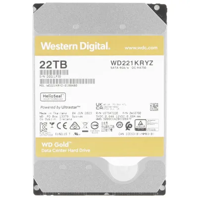 22TB WD Gold (WD221KRYZ) SATA III 6 Gbs, 7200 rpm, 512Mb buffer